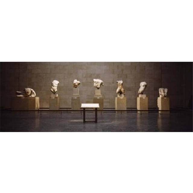 Elgin Marbles display in a museum  British Museum  London  England Poster Print by  - 36 x 12