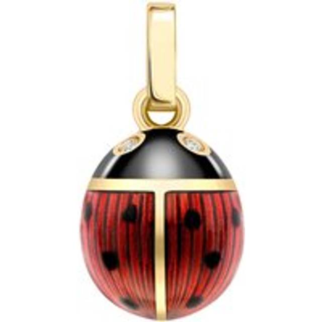Faberge Heritage 18ct Yellow Gold Diamond Red Enamel Ladybird Charm