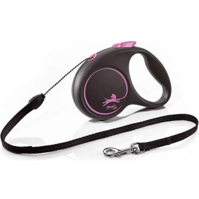 (5m, Pink/Black) Flexi Small Retractable Dog Cord