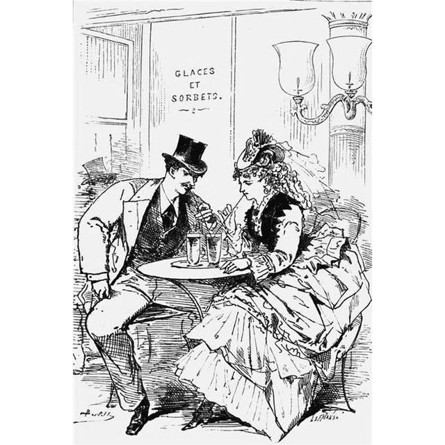 Drinks On The Boulevard. French School 19th Century From The Book Paris Poster Print, 11 x 17