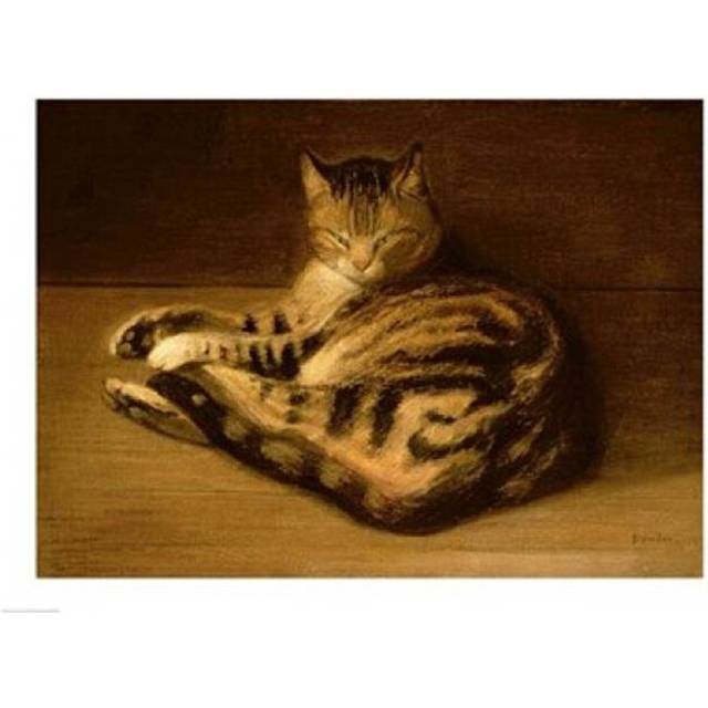 Recumbent Cat 1898 Poster Print by Theophile-Alexandre Steinlen - 24 x 18 in.