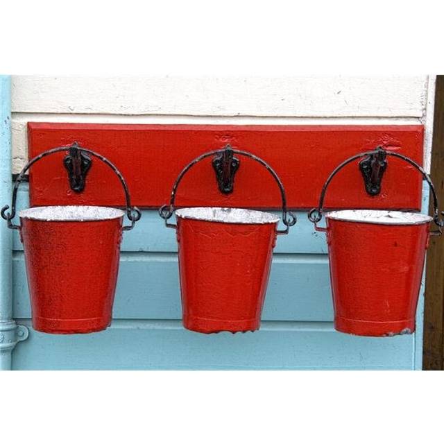 Three Red Buckets Poster Print by John Short, 34 x 22 - Large