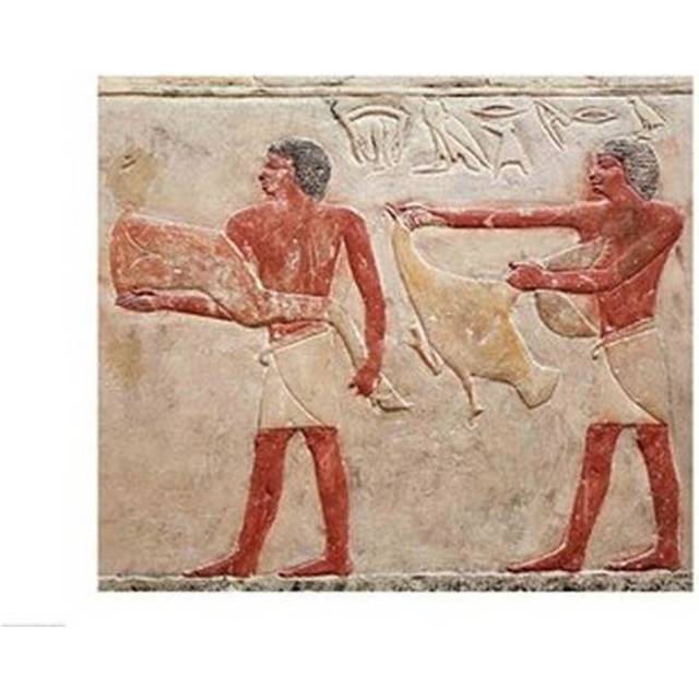 Relief Depicting Servants Carrying A Haunch of Beef & A Duck From The Tomb of Princess Idut Poster Print - 36 x 24 in. - Large