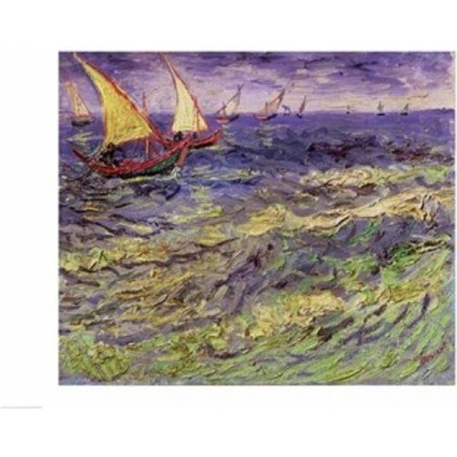 Seascape at Saintes-Maries Poster Print by Vincent Van Gogh - 36 x 24 in. - Large