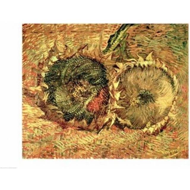 Two Cut Sunflowers 1887 Poster Print by Vincent Van Gogh - 36 x 24 in. - Large
