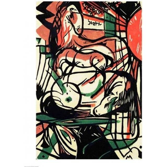 The Birth of The Horse 1913 Poster Print by Franz Marc - 24 x 36 in. - Large