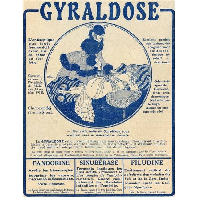French Advertisement C.1916 for Gyraldose An Antiseptic Feminine Hygiene Product Poster Print, Large - 26 x 34