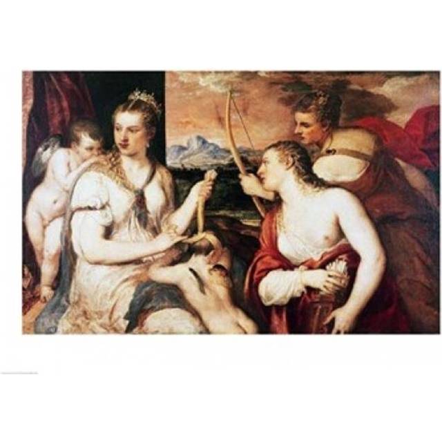 The Education of Cupid C.1565 Poster Print by Titian - 36 x 24 in. - Large