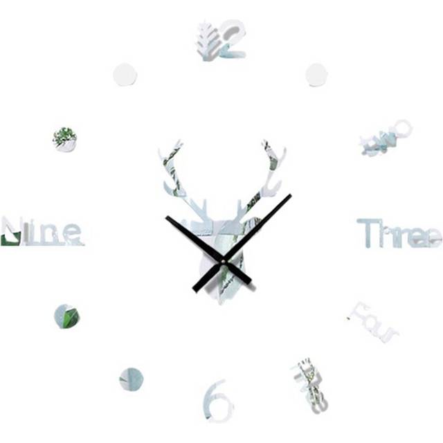 3D DIY Mirror Wall Clock Frameless Sticker Mute Non Ticking Digital Quartz Clock for Bedroom Room Home Decor Gift,Silver