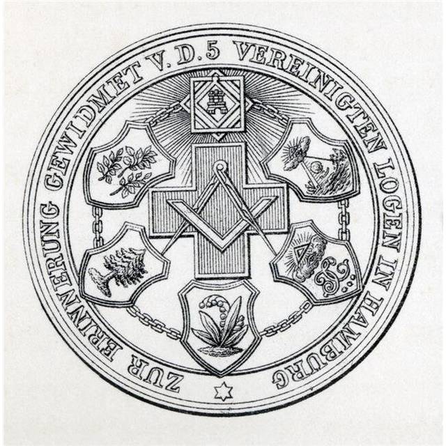 Masonic Seal Engraving From the Book the History of Freemasonry Volume III Poster Print, 24 x 24