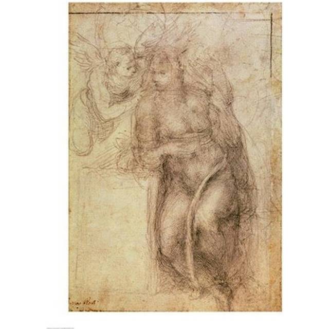 Inv.1895-9-15-516.recto w.72 Study for the Annunciation Poster Print by Michelangelo Buonarroti - 24 x 36 in. - Large