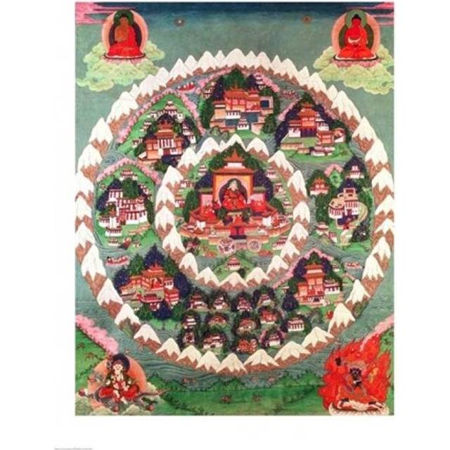 The Paradise of Shambhala Tibetan Banner Poster Print - 24 x 36 in. - Large