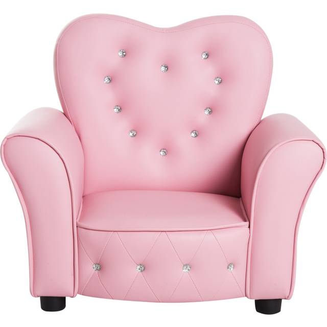 Homcom Kids Toddler Chair Sofa Children Armchair Seating Relax Playroom Seater Girl Princess Pink
