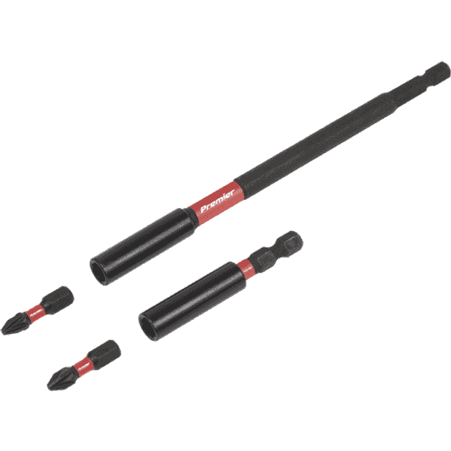 Sealey 4 Piece Impact Screwdriver Bit Holder and PZ2 Bit Set