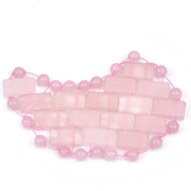 (a-one slice) Natural Rose Quartz Eye Mask Care Massager For Face Gouache Jade Gua Sha Set Relaxing Massager Eyes SPA Tools Fade Dark Circles