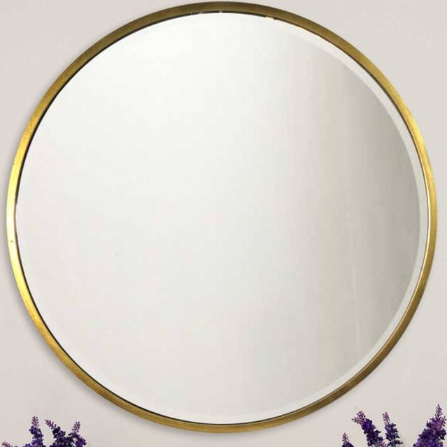 Large Circular Gold Wall Mirror - Antique Gold