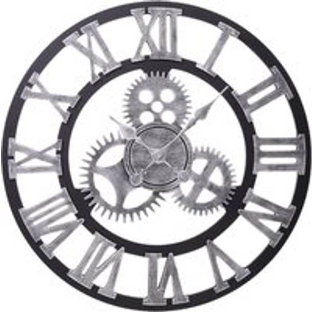 Industrial Large Luxury Silent Wall Clock for Home Decor - Silver
