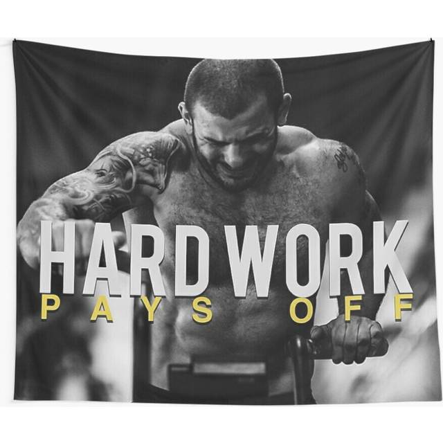 Tapestry 60x50inch Mat Fraser - Quote Hard Work Pays Off Wall Hanging Art DÃ©cor Living Room