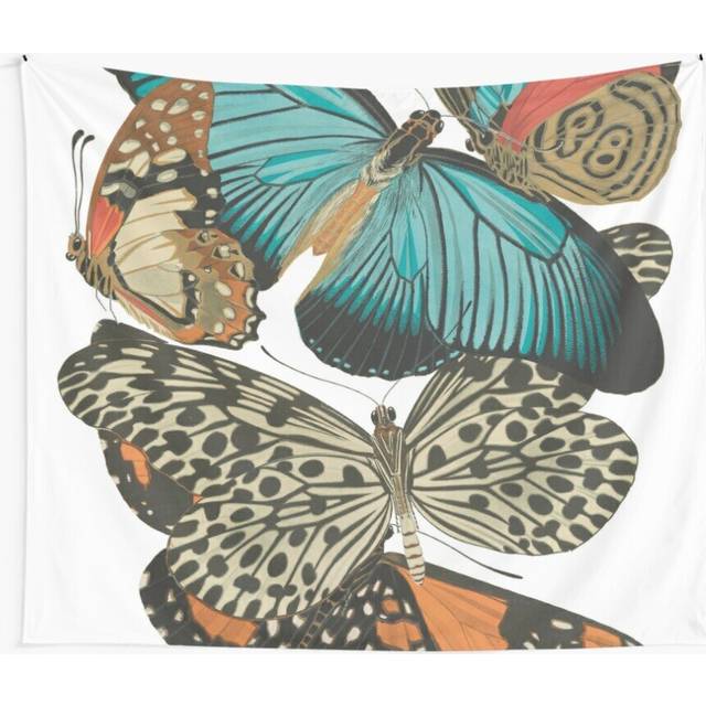 Tapestry 60x50inch Vintage Butterflies Wall Hanging Art DÃ©cor Living Room