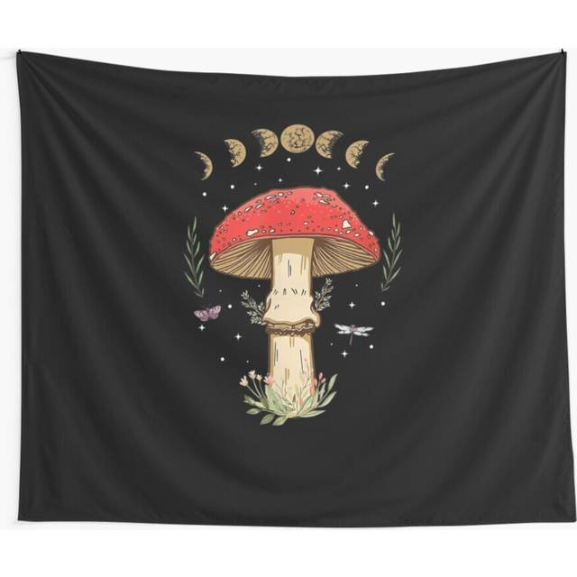 Tapestry 60x50inch Dark Academia Cottagecore Aesthetic Magical Mushroom Fungi Wall Hanging Art DÃ©cor Living Room