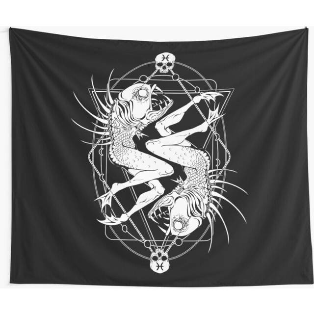 Tapestry 60x50inch ZODIAC: PISCES - the creepy half-fish Wall Hanging Art DÃ©cor Living Room