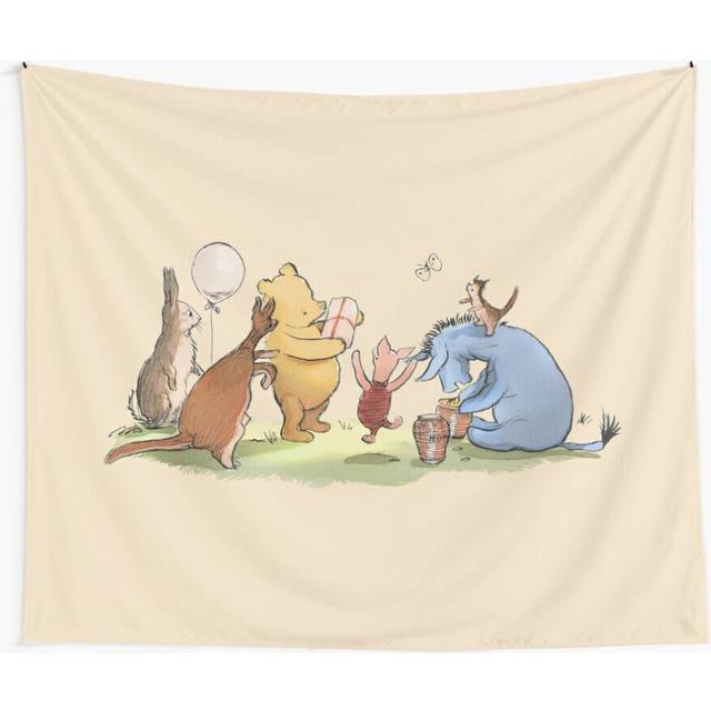 Tapestry 60x50inch Classic Winnie the Pooh - Pooh's Birthday Wall Hanging Art DÃ©cor Living Room