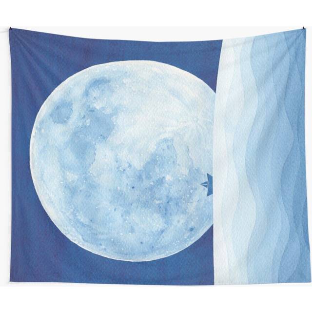 Tapestry 60x50inch Full moon paper boat Wall Hanging Art DÃ©cor Living Room