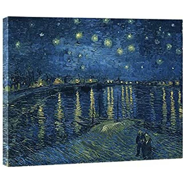 Starry Night Over The Rhone by Van Gogh Classic Oil Paintings Reproduction Modern Seascape Giclee Canvas Prints Artwork on Canvas Wall Art Ready to