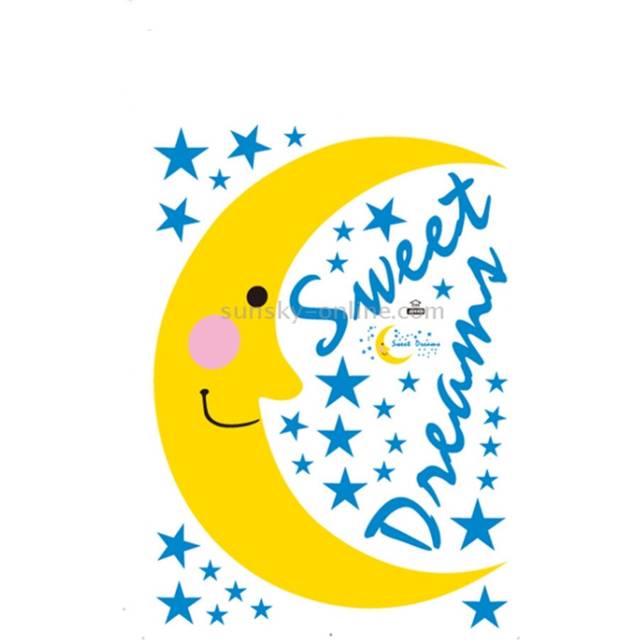 DIY Fashion Self Adhesive PVC Removable Wall Stickers / House Interior Decoration Pictures -- Star Moonlight, Size: 70cm x 50cm