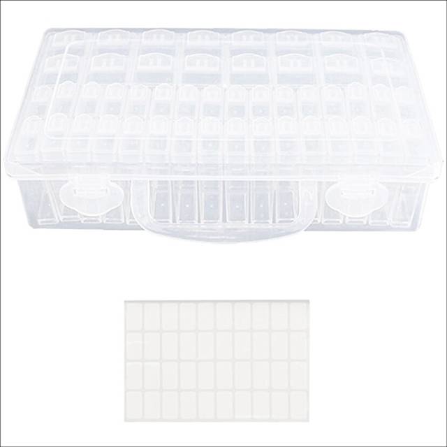 48 Compartment Storage Box Clear Seed Bead Organizer Small Removable Container with Lid for Small Beads