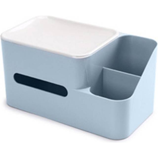 Creative Multi-function Tissue Box Simple Household Plastic Desktop Storage Box, Size:24.5x13x13cm (Blue)