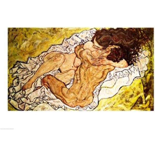 The Embrace 1917 Poster Print by Egon Schiele - 24 x 18 in.