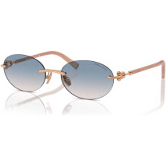 Tiffany Woman TF3104D  621716 Sunglasses Metal Gold Brown Round Normal Shaded