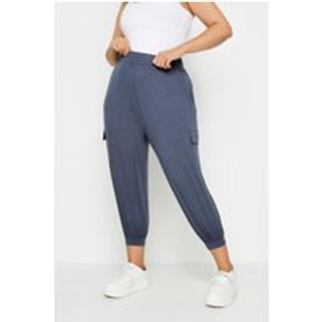 Yours Curve Charcoal Grey Cropped Cargo Harem Trousers, Women's Curve & Plus Size, Yours - 26-28
