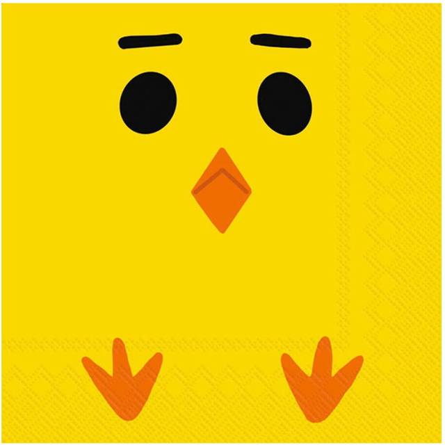 IHR Yellow Chick Easter Print Cocktail Paper Napkins 20 Disposable 3-Ply