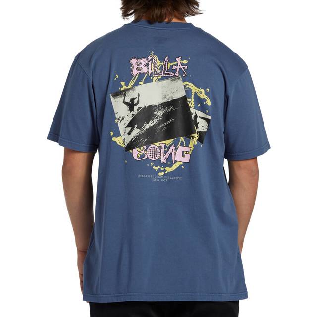 Men's Billabong Mens High Tide Crew Neck Cotton T-Shirt - Blue - Size: 38/Regular