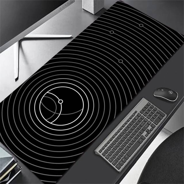 (a-mouse pad2 400X900X2MM) Atomic Fractals Mouse Pad Gamer Table  Gaming Accessories Office Desk Mat Large Mouse Pad Black Keyboard Pad for Computer M