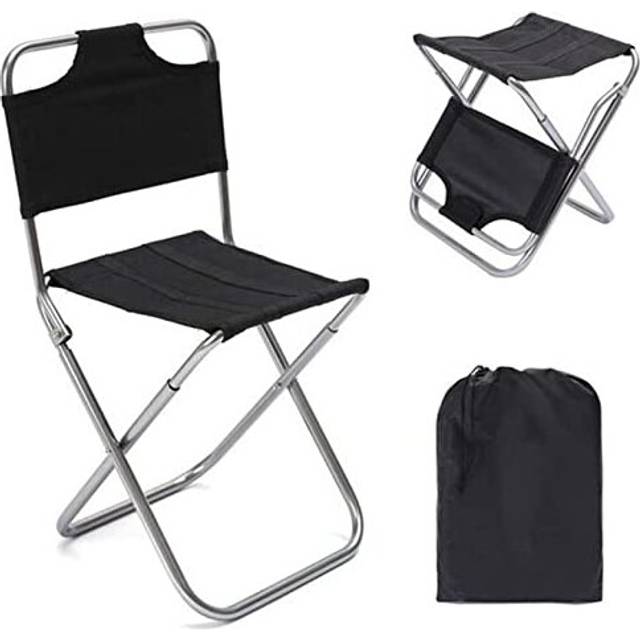 Folding Camping Stool with Backrest -Foldable Fishing Chair Lightweight Camp Stools-Portable Seat Compact Chairs with Carry Bag for Outdoor Hiking