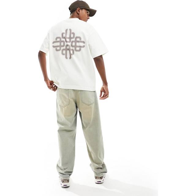 The Couture Club Mens Off White Blurred Graphic-print Cotton-jersey T-shirt M - OFF WHITE