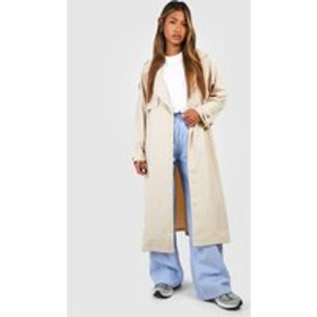 Womens Relaxed Fit Trench Coat - Beige - 14