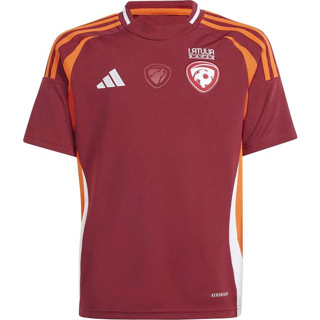 adidas Latvia 2024 Home Jersey - Youth / - Red - 7 - 8 Years