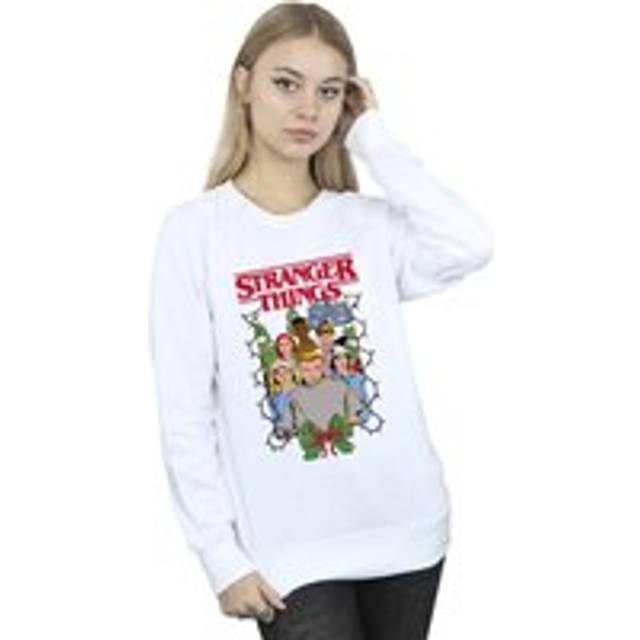 Stranger Things Christmas Poster Sweatshirt - White - XL