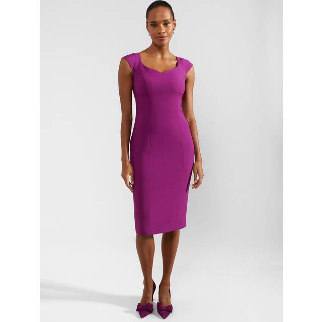 Hobbs Petite Lillia Sheath Dress, Magenta Purple