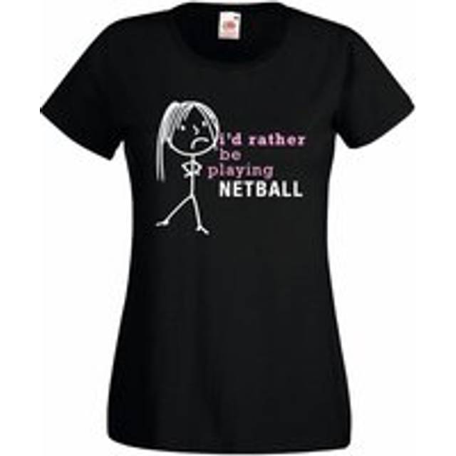 I'd Rather Be Playing Netball Hoodie - Black - M