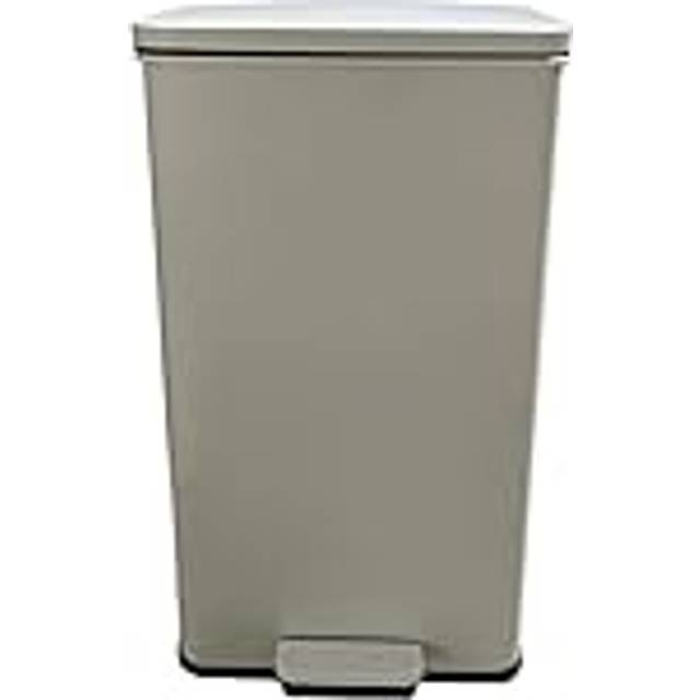 Songmics Papperskorg kök, 40 liters papperskorg, stor sophink, med lock, av stål, softclose, inklusive 15 soppåsar, vit LTB540W4002