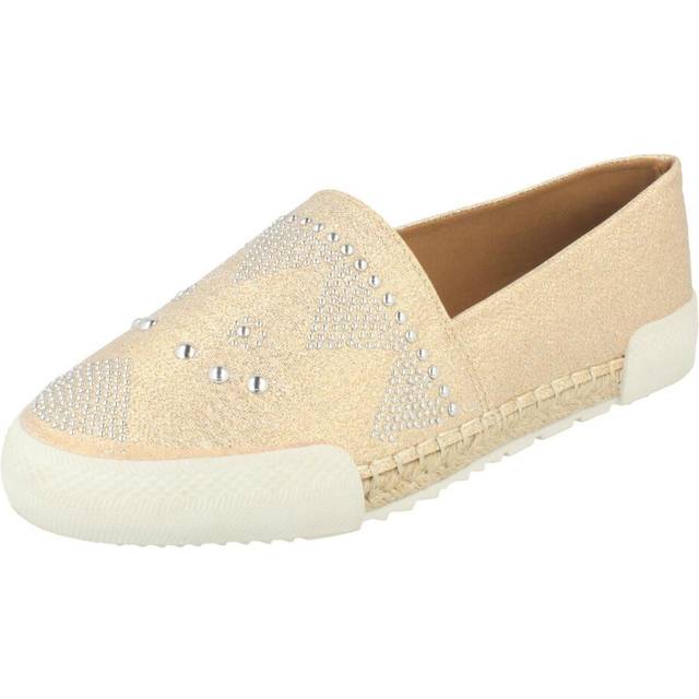 (UK 4, Rose Gold (Gold)) Ladies Savannah Rope Edge Espadrilles