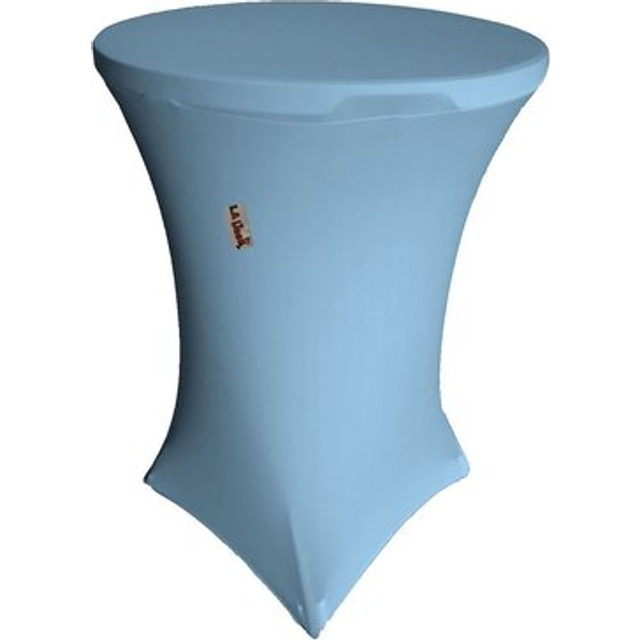 LA Linen Round Spandex Cover For Cocktail Highboy Table  32-Inch Round 42-Inch High  Blue Light