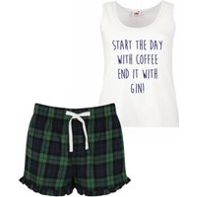 Start The Day With Coffee End It With Gin Pyjama Set - Green - XL