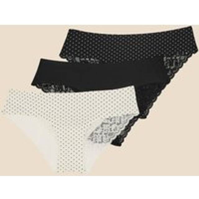 Black and White No Vpl Spot Brazilian Briefs, Size: 20, Women's - Accessorize - Black/White