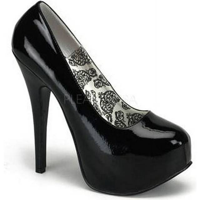 (UK 13/EU 46/US 16) Pleaser Pink Label Womens Pumps TEEZE-06W Blk Pat
